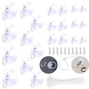 greenwind 22 packs suction cup hooks shower hooks for hanging,suction cups with holes plus hooks zip ties and hitch pins assembled for multi-purpose use all smooth surfaces in office kitchen bathroom