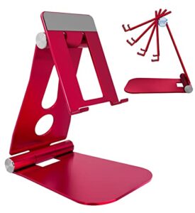 anterk tablet stand adjustable, desktop stand holder dock compatible with tablet such as ipad pro 9.7, tab (4-13"), 12.9 air mini 4 3 2, red