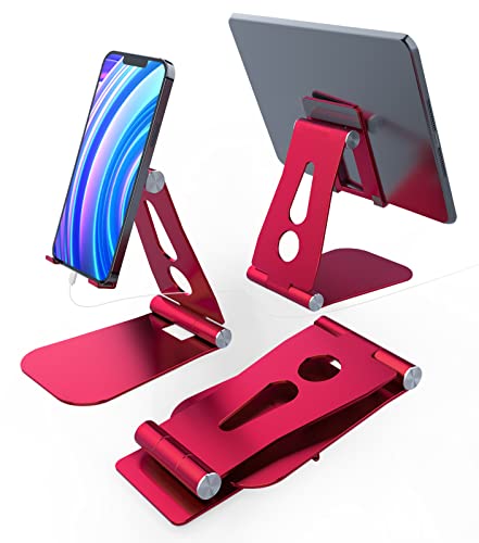 ANTERK Tablet Stand Adjustable, Desktop Stand Holder Dock Compatible with Tablet Such as iPad Pro 9.7, Tab (4-13"), 12.9 Air Mini 4 3 2, Red