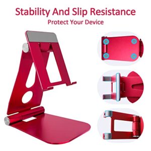 ANTERK Tablet Stand Adjustable, Desktop Stand Holder Dock Compatible with Tablet Such as iPad Pro 9.7, Tab (4-13"), 12.9 Air Mini 4 3 2, Red