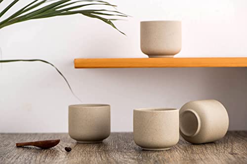 SYJAN HOME Ceramic teacups set of 4,No Handle Chinese KungFu Tea cups,3.5oz Teacups Japanese Teacup Set,Ceramic Tea Cup,4Pcs