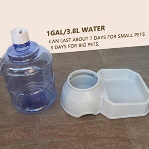 Automatic Dog Cat Water Dispenser,Gravity Multi Pet Drinking Fountain,Set with Pet Bowl for Medium Dog Puppy Kitten, 1 Gallon/ 3.8L Capacity Not for Large Pets (Waterer)