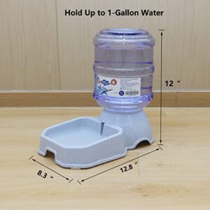 Automatic Dog Cat Water Dispenser,Gravity Multi Pet Drinking Fountain,Set with Pet Bowl for Medium Dog Puppy Kitten, 1 Gallon/ 3.8L Capacity Not for Large Pets (Waterer)