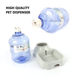 Automatic Dog Cat Water Dispenser,Gravity Multi Pet Drinking Fountain,Set with Pet Bowl for Medium Dog Puppy Kitten, 1 Gallon/ 3.8L Capacity Not for Large Pets (Waterer)