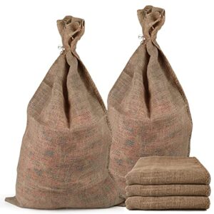 hamboly 5 packs large burlap bags 24" x 40" potato sacks reusable storage bags races game bags