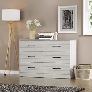Galano Elis 6 Drawer Dresser - Dressers - Dressers & Chest of Drawers - Dresser for Bedroom - Dresser Organizer - Tall Dresser - Wood Dresser - Dusty Grey Oak