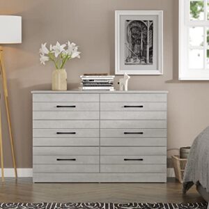 Galano Elis 6 Drawer Dresser - Dressers - Dressers & Chest of Drawers - Dresser for Bedroom - Dresser Organizer - Tall Dresser - Wood Dresser - Dusty Grey Oak