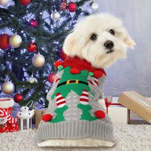 Sheripet Dog Sweater Christmas, Red Warm Pet Winter Knitwear Warm Clothes, Christmas Dog Sweaters for Medium Dogs,Grey M