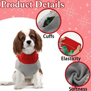 Sheripet Dog Sweater Christmas, Red Warm Pet Winter Knitwear Warm Clothes, Christmas Dog Sweaters for Medium Dogs,Grey M