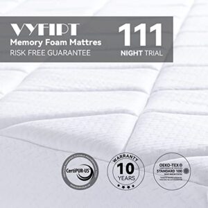 Vyfipt King Size Memory Foam Mattress 14 Inch Bed in a Box Gel AeroFusion Memory Foam Cooling Medium Firm Hybrid Mattress - Breathable - No Box Spring Needed – King,14 Inch