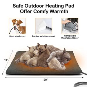 Kiroto Outdoor Cat House Weatherproof, Heated Cat House Insulated for Feral Cats Outside Stray Cats in Winter Shelter with Pet Heating Pads