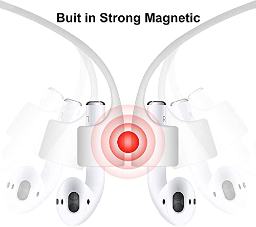 ZOMTOP Magnetic Anti-Lost Straps for AirPods, Soft Silicone Sport Earphones Anti-Lost Strap, Colorful Wire Cable Connector for Apple Airpods Wireless Bluetooth Earphones (6 Pack)