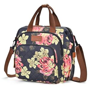 lokass lunch bag convertible 3 in 1 lunch box insulated lunch backpack tote cooler box large capacity food&drink container with detachable strap for women office beach (peony)
