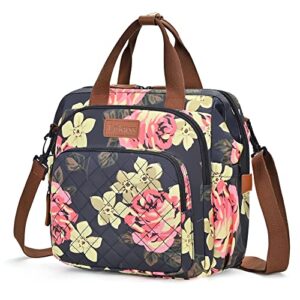 LOKASS Lunch Bag Convertible 3 in 1 Lunch Box Insulated Lunch Backpack Tote Cooler Box Large Capacity Food&Drink Container with Detachable Strap for Women office Beach (Peony)