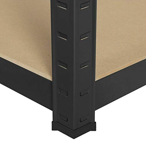 5 Tier Shelving Unit Storage Units Heavy Duty Metal Shelves for Warehouse/Garage/Shed/Workshop/Commercial/Industrial/Kitchen, 1929LB Capacity(386LB per Shelf), 71" H x 35" W x 16" D Black