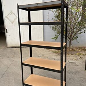 5 Tier Shelving Unit Storage Units Heavy Duty Metal Shelves for Warehouse/Garage/Shed/Workshop/Commercial/Industrial/Kitchen, 1929LB Capacity(386LB per Shelf), 71" H x 35" W x 16" D Black