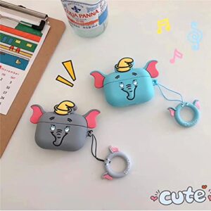 Semeving Compatible with Airpods Case,3D Cartoon Cute Design Silicone for Airpods 2nd Generation Case for Kids/Girls/Teens/Boys(Dumbo-Blue)