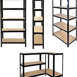 5 Tiers Storage Rack Heavy Duty Shelf Steel Shelving Unit 1929lbs High Weight Capacity Adjustable Garage Shelves for Garage, Kitchen, Pantry, Laundry, Office - 29.53" W x 11.81" D x 66.93" H, Black