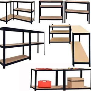 5 Tiers Storage Rack Heavy Duty Shelf Steel Shelving Unit 1929lbs High Weight Capacity Adjustable Garage Shelves for Garage, Kitchen, Pantry, Laundry, Office - 29.53" W x 11.81" D x 66.93" H, Black