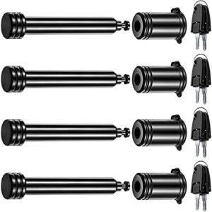 4 pack black hitch receiver pin lock with keys, trailer receiver lock with 5/8-inch pin diameter fits 2-inch receiver tube for trailer truck car boat