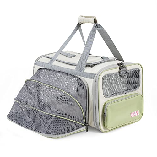 Pawaii Cat Carrier with ID Tag, TSA Airline Approved Cat Carrier, Soft Sided Collapsible Pet Travel Carrier, Foldable Cat Travel Bag, Protable, Comfortable, Convenient Pet Travel Carrier