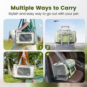 Pawaii Cat Carrier with ID Tag, TSA Airline Approved Cat Carrier, Soft Sided Collapsible Pet Travel Carrier, Foldable Cat Travel Bag, Protable, Comfortable, Convenient Pet Travel Carrier