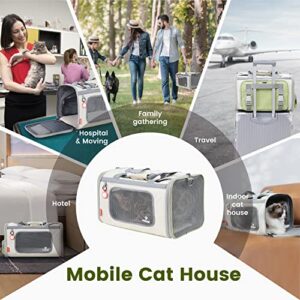 Pawaii Cat Carrier with ID Tag, TSA Airline Approved Cat Carrier, Soft Sided Collapsible Pet Travel Carrier, Foldable Cat Travel Bag, Protable, Comfortable, Convenient Pet Travel Carrier