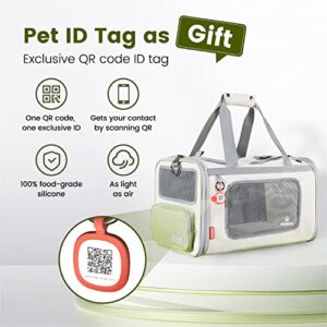 Pawaii Cat Carrier with ID Tag, TSA Airline Approved Cat Carrier, Soft Sided Collapsible Pet Travel Carrier, Foldable Cat Travel Bag, Protable, Comfortable, Convenient Pet Travel Carrier