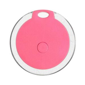 Larse Mini Cat/Dog GPS Tracking Locator, Small Portable Bluetooth Intelligent Anti-Lost Device for Luggages/Kid/Pet, Round Waterproof Bluetooth Alarm Device with Tracking Function (Pink, One Size)