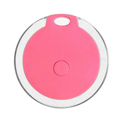 Larse Mini Cat/Dog GPS Tracking Locator, Small Portable Bluetooth Intelligent Anti-Lost Device for Luggages/Kid/Pet, Round Waterproof Bluetooth Alarm Device with Tracking Function (Pink, One Size)