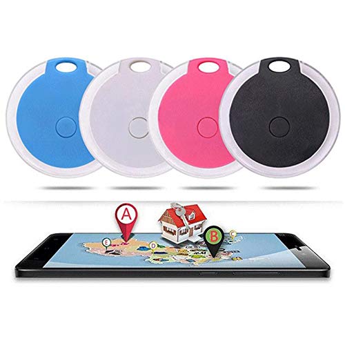 Larse Mini Cat/Dog GPS Tracking Locator, Small Portable Bluetooth Intelligent Anti-Lost Device for Luggages/Kid/Pet, Round Waterproof Bluetooth Alarm Device with Tracking Function (Pink, One Size)