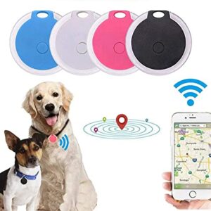 Larse Mini Cat/Dog GPS Tracking Locator, Small Portable Bluetooth Intelligent Anti-Lost Device for Luggages/Kid/Pet, Round Waterproof Bluetooth Alarm Device with Tracking Function (Pink, One Size)