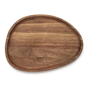 wooden serving platter plates acacia wood serving tray for snacks bread fruit salad cheese board (10.2x7.7x0.8 inch)