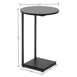 DCLRN Small End Table,c Table End Table for Sofa,Round Coffee Table is Suitable for Living Room and Bedroom.(Black)