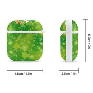 Airpods Case St. Patrick's Day Green Clover Airpod Hard Case Cover Headphone Cases for Apple Airpods1 Airpods2