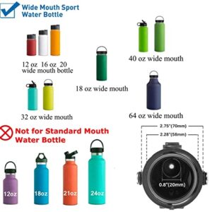 XACIOA Spout Lid Compatible with Hydro Flask Wide Mouth 12, 16, 18, 20, 32, 40, 64oz Water Bottle, Replacement Auto Flip Top Lid with Button Lock