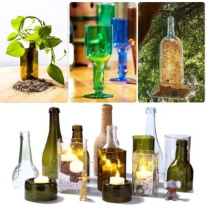 Glass Bottle Cutter for All Shapes, Portable DIY Bottle Cutting Tool Kits for Different Angles, Square & Round Bottle Cutting Machine with Complete Accessories for Beer, Whiskey, Wine…