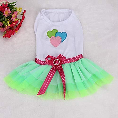 Dog Dress for Medium Dog Girl Apparel Clothes Cute Puppy Pet Costumes Cat Lace Tutu Mesh Dresses 2 Pcs M