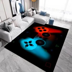 Game Controller Modern Area Rug Gaming Carpet Gamer Rug Boys Rugs Floor Mat Soft with Non-Slip Backing Home Decor Gamer Room Decor for Living Room Bedroom 60"x39"