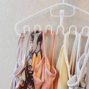 10 Pcs Wave Pattern Stackable Hanger - Magic Wave Pattern Hanger, Sturdy Plastic Non Slip Hangers Space Saver Closet Organization Hangers for Bra Top Camisole (Purple)