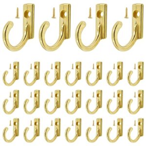 auvotuis 100pcs wall mounted single hooks, small coat hooks hanger modern robe hooks with screws for keys, cups, hats, towel (gold)