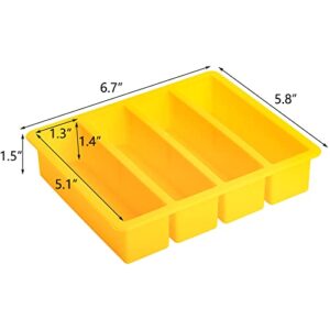 Hedume Set of 4 Silicone Butter Mold Tray, Silicone Ice Cube Trays, Collins Ice Cube Mold Tray, BPA Free, Rectangular Mold for Butter, Cocktail, Bottled Beverage, Cake and Soap Bar