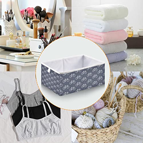 Flat Design Bicycle Storage Basket Storage Bin Rectangular Collapsible Closet Baskets Empty Gift Baskets Organizer for Living Room Bedroom