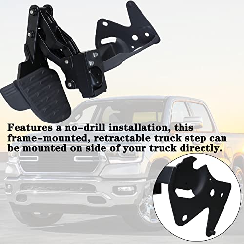 YITHSWAY Rear Bed Step Retractable Bumper Step Replace 82215289AG For 2019-2022 Dodge RAM 1500 DT Dual Exhaust Vehicles (New Body Style) Rear Corner Bed Step 82215289AH Bumper Tailgate Truck Bed Step.
