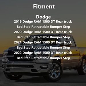 YITHSWAY Rear Bed Step Retractable Bumper Step Replace 82215289AG For 2019-2022 Dodge RAM 1500 DT Dual Exhaust Vehicles (New Body Style) Rear Corner Bed Step 82215289AH Bumper Tailgate Truck Bed Step.