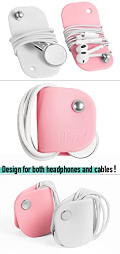 ELFRhino Cord Organizer Earbud Holder Earphones Headphones Winder Keeper Earbuds Case Storage Wrap Headset Keeper Cord Manager Cable Organizer(Blue+Pink+Black+White)