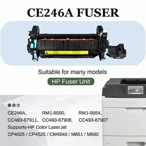 CE246A Fuser Kit Compatible with HP Color Laserjet CP4025 / CP4525 / CM4540 / M651 / M680,110V Fuser Unit Includes 1 x CE246A (RM1-5550, RM1-5654) Fuser, to be More Sturdy