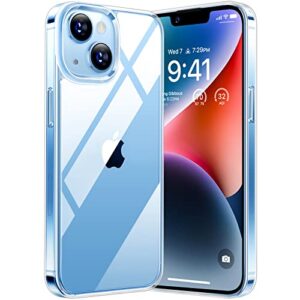 TORRAS Diamond Clear Designed for iPhone 14 Case [Never Yellowing] [Military Grade Anti-Drop] Hard PC Back Flexible Bumper Shockproof Protective Slim Phone Cover 6.1 inch, Clear