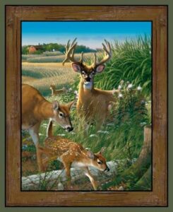 flashphoenix sewing fabric – animal deer fabric feast in woods doe wild horses springs 36x44 panel