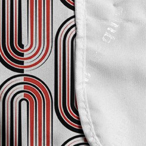 Ambesonne Modern Art Microwave Oven Cover, Ellipse Curves Surrounded Focal Points Mathematical Modern Motif, Water Resistant Organizer with Pockets for Kitchen, 36" x 12", Vermilion White